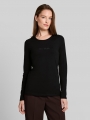 Tom Tailor Slim Fit Langarmshirt mit Logo-Print - Deep Black