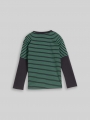 Tom Tailor Oversize Langarmshirt im 2-in-1-Look - Green Grey Small Stripe Tom Tailor Oversize Langarmshirt im 2-in-1-Look - Green Grey Small Stripe