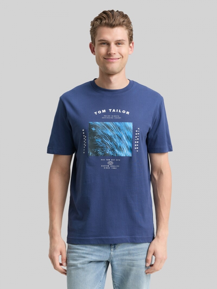 Tom Tailor T-Shirt mit Foto-Print - Ocean Blue Tom Tailor T-Shirt mit Foto-Print - Ocean Blue