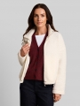 Tom Tailor Teddy Sweatjacke mit Stehkragen - Whisper White Tom Tailor Teddy Sweatjacke mit Stehkragen - Whisper White