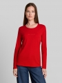 Tom Tailor Slim Fit Langarmshirt mit Logo-Print - Soft Scarlet Red