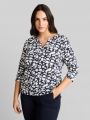 Tom Tailor Plus Size - Langarmshirt mit Muster - Blue Ginkgo Minimal Tom Tailor Plus Size - Langarmshirt mit Muster - Blue Ginkgo Minimal