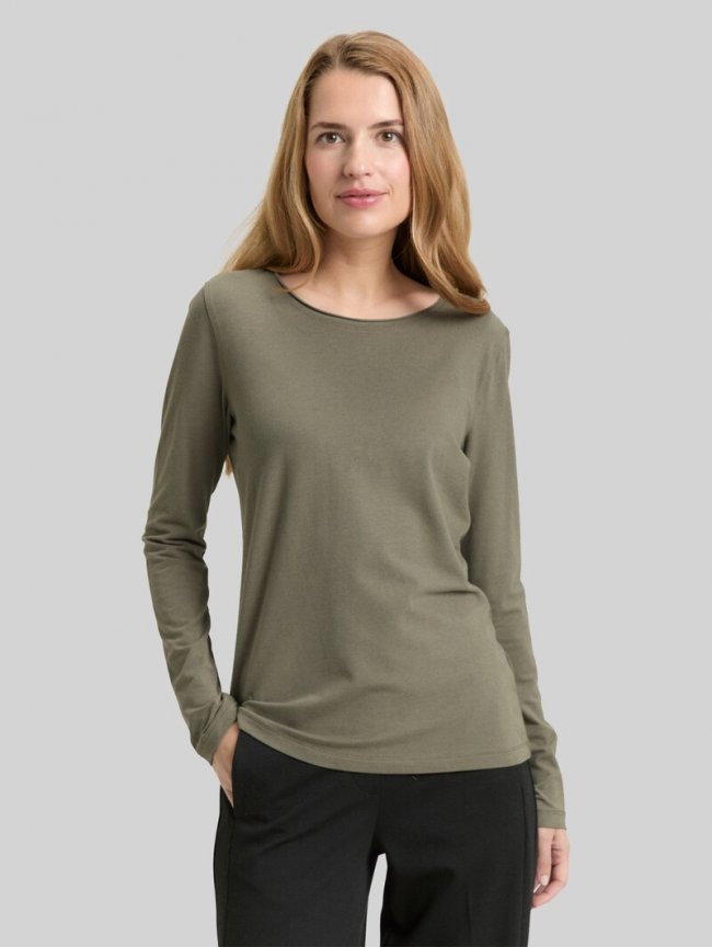 Tom Tailor Basic Langarmshirt - Cloudy Green Tom Tailor Basic Langarmshirt - Cloudy Green