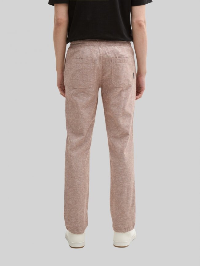 Tom Tailor Regular Chino Hose mit Leinenanteil - Mocha Brown Chambray Tom Tailor Regular Chino Hose mit Leinenanteil - Mocha Brown Chambray