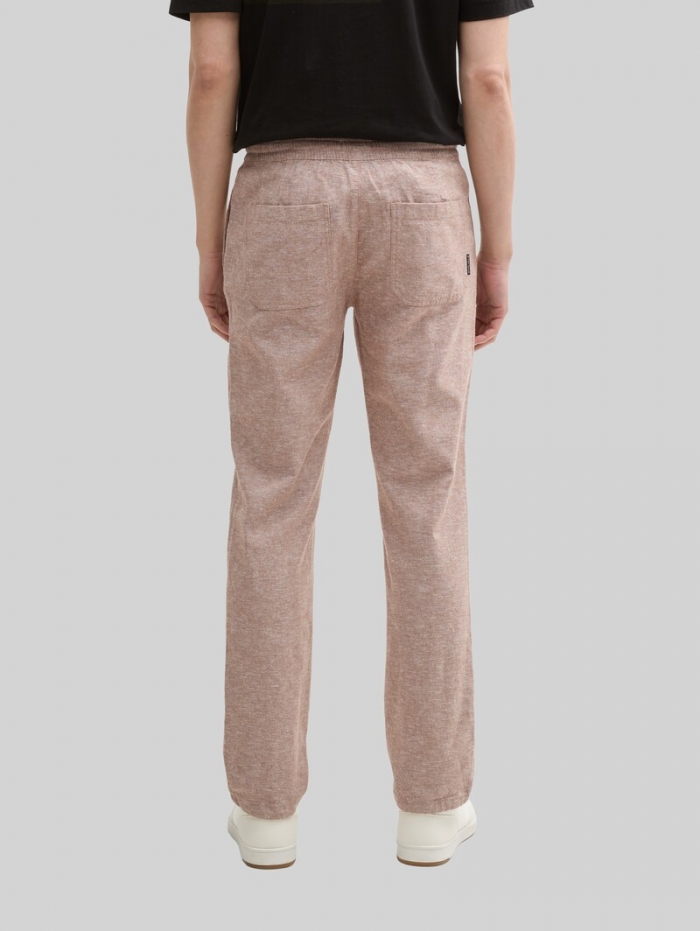 Tom Tailor Regular Chino Hose mit Leinenanteil - Mocha Brown Chambray Tom Tailor Regular Chino Hose mit Leinenanteil - Mocha Brown Chambray