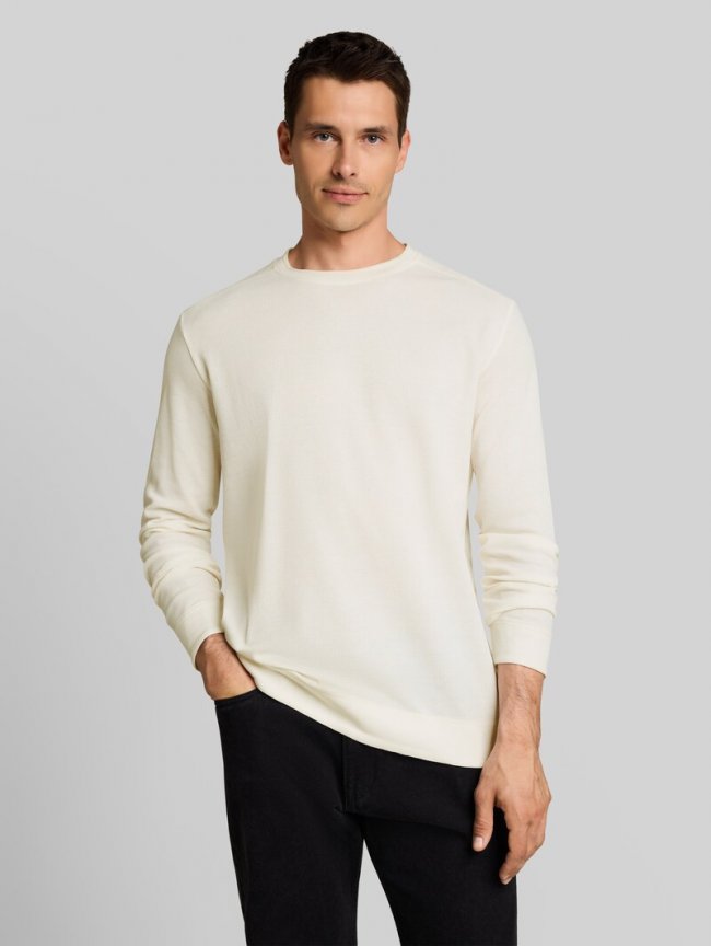 Tom Tailor Langarmshirt im Used-Look - Gardenia White Tom Tailor Langarmshirt im Used-Look - Gardenia White