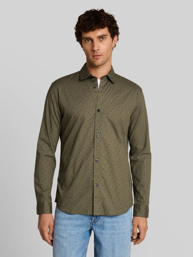 Tom Tailor Regular Fit Hemd mit Muster - Green Black Music Design Tom Tailor Regular Fit Hemd mit Muster - Green Black Music Design