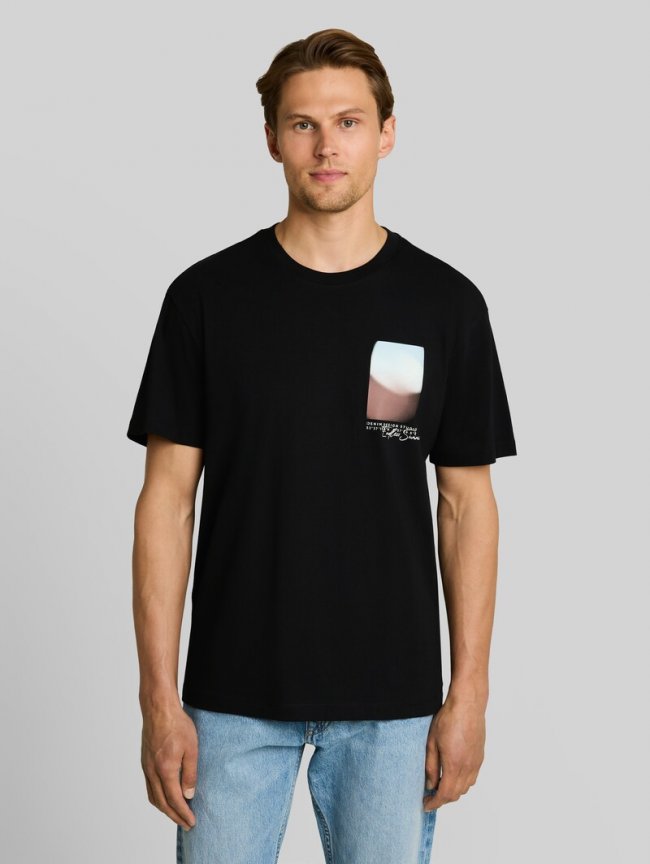 Tom Tailor Relaxed Fit T-Shirt mit Print - Black Tom Tailor Relaxed Fit T-Shirt mit Print - Black