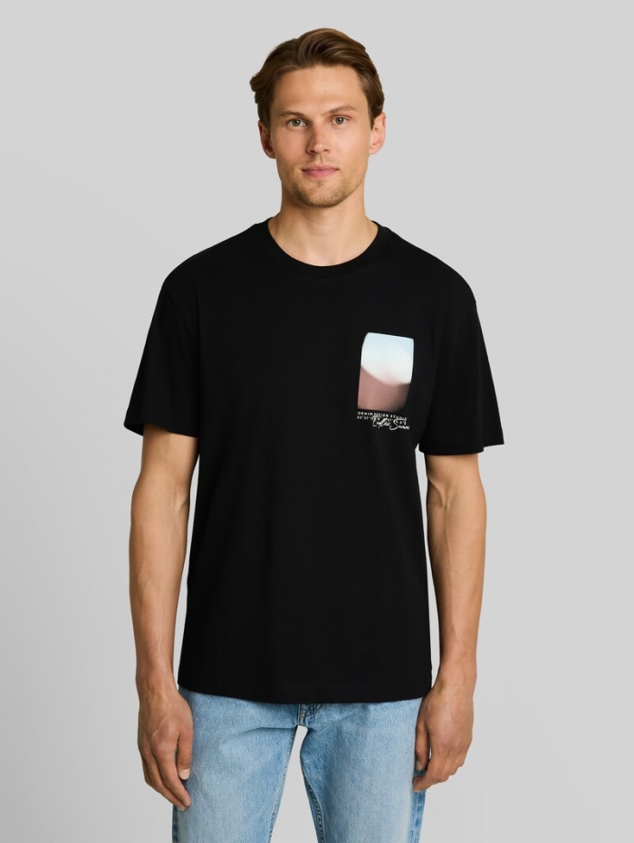 Tom Tailor Relaxed Fit T-Shirt mit Print - Black Tom Tailor Relaxed Fit T-Shirt mit Print - Black