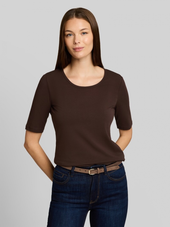Tom Tailor Basic T-Shirt mit Rundhalsausschnitt - Java Dark Brown Tom Tailor Basic T-Shirt mit Rundhalsausschnitt - Java Dark Brown