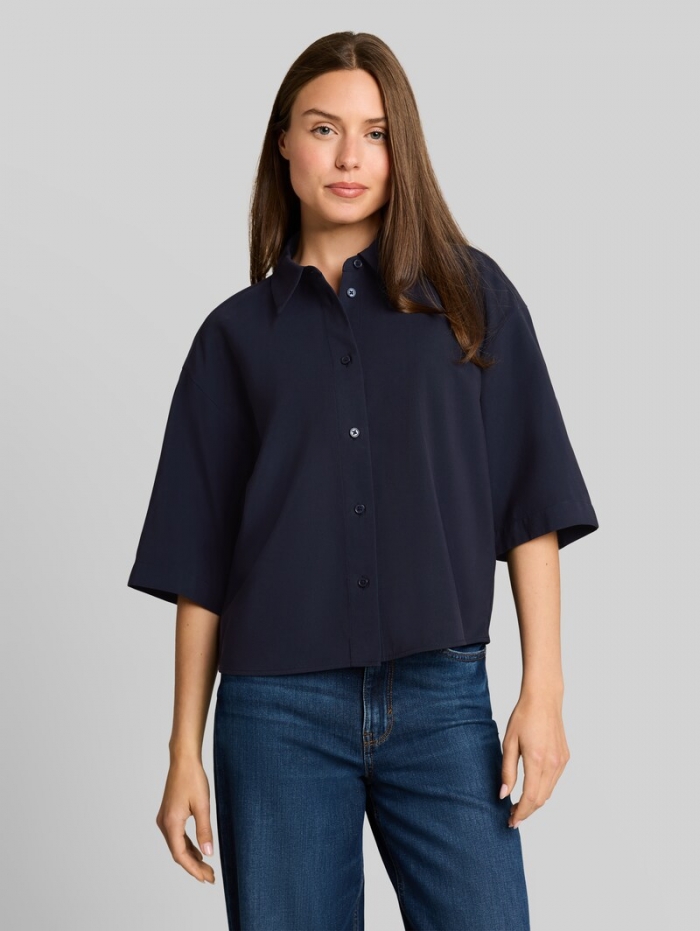 Tom Tailor Oversize Hemdbluse mit 3/4-Arm - Sky Captain Blue Tom Tailor Oversize Hemdbluse mit 3/4-Arm - Sky Captain Blue