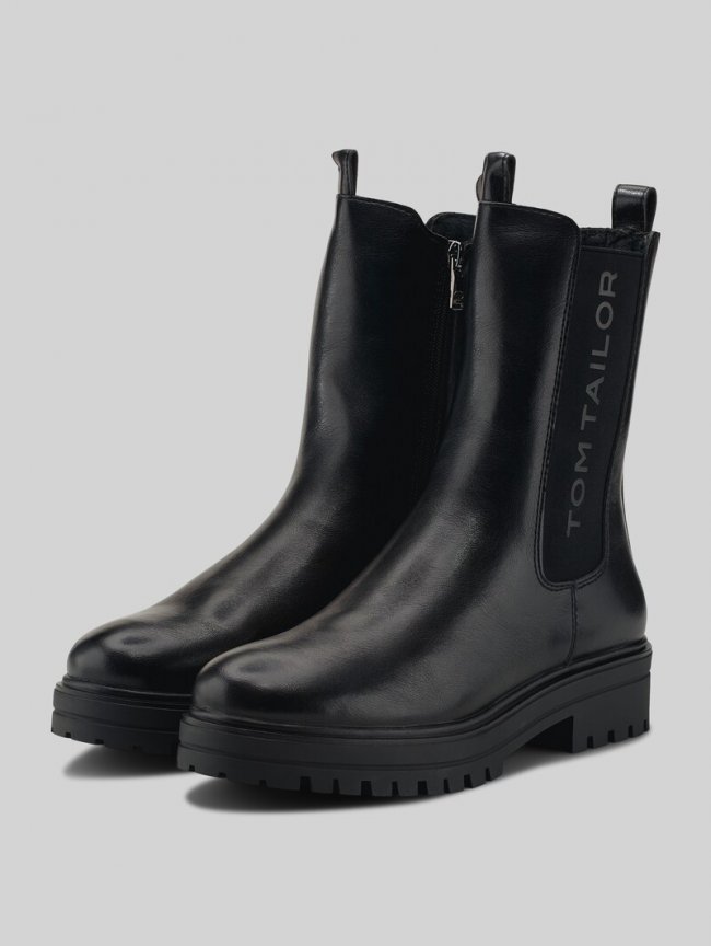 Tom Tailor Gefütterte Chelsea Boots - Black Tom Tailor Gefütterte Chelsea Boots - Black