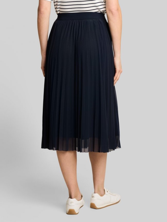 Tom Tailor High Waist Plissee Midi-Rock - Sky Captain Blue Tom Tailor High Waist Plissee Midi-Rock - Sky Captain Blue