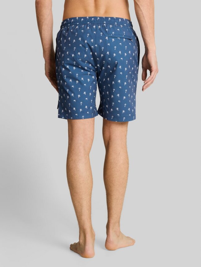 Tom Tailor Badeshorts mit Muster - Blue White Mini Palm Print Tom Tailor Badeshorts mit Muster - Blue White Mini Palm Print