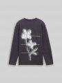 Tom Tailor Oversize Langarmshirt mit Print - Coal Grey