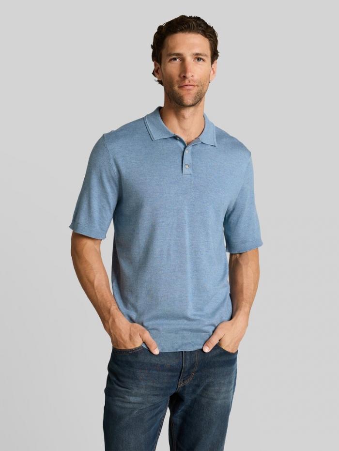 Tom Tailor Strickpullover mit Polokragen - Mountain Spring Blue Melange Tom Tailor Strickpullover mit Polokragen - Mountain Spring Blue Melange