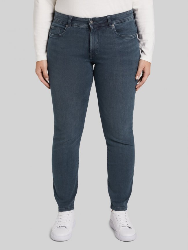 Tom Tailor Plus Size - TTPLUS SLIM Jeans - Used Dark Stone Blue Denim Tom Tailor Plus Size - TTPLUS SLIM Jeans - Used Dark Stone Blue Denim