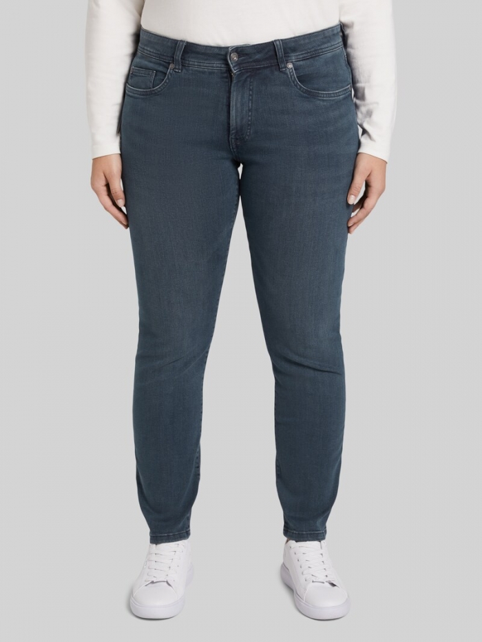 Tom Tailor Plus Size - TTPLUS SLIM Jeans - Used Dark Stone Blue Denim Tom Tailor Plus Size - TTPLUS SLIM Jeans - Used Dark Stone Blue Denim