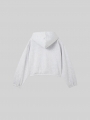 Tom Tailor Cropped Hoodie Sweatjacke mit Kordelzug - Light Stone Grey Melange Tom Tailor Cropped Hoodie Sweatjacke mit Kordelzug - Light Stone Grey Melange