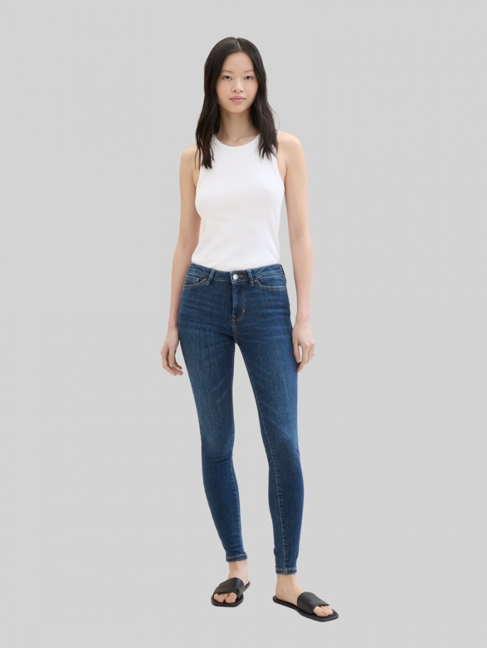 Tom Tailor TTNELA EXTRA SKINNY Jeans mit Superstretch - Used Mid Stone Blue Denim Tom Tailor TTNELA EXTRA SKINNY Jeans mit Superstretch - Used Mid Stone Blue Denim