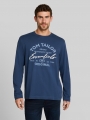 Tom Tailor Langarmshirt mit Logo-Print - Dark Duck Blue Tom Tailor Langarmshirt mit Logo-Print - Dark Duck Blue