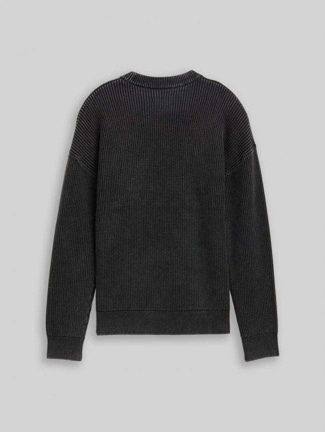 Tom Tailor Strickpullover im Washed-Look - Heavy Black Tom Tailor Strickpullover im Washed-Look - Heavy Black
