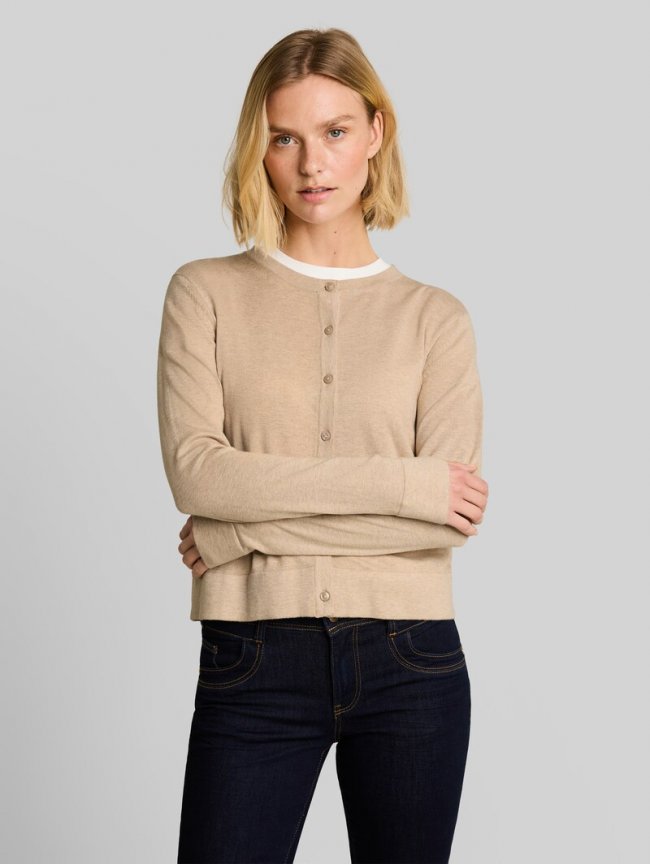 Tom Tailor Cardigan mit Seidenanteil - Gravel Beige Melange Tom Tailor Cardigan mit Seidenanteil - Gravel Beige Melange