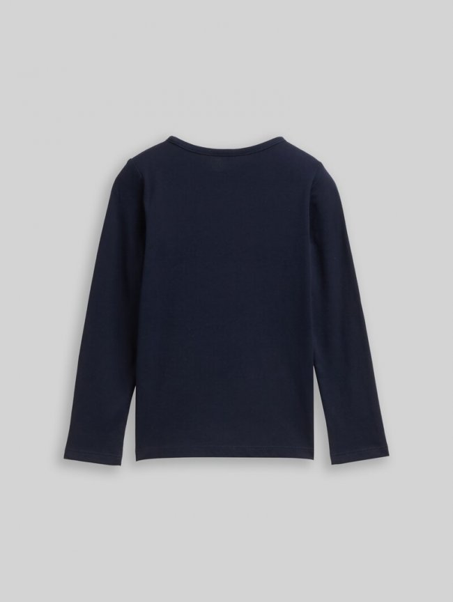Tom Tailor Langarmshirt mit Fotoprint - Sky Captain Blue