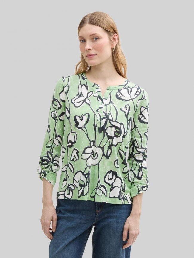 Tom Tailor Henley Langarmshirt mit Muster - Fresh Spring Floral Design Tom Tailor Henley Langarmshirt mit Muster - Fresh Spring Floral Design