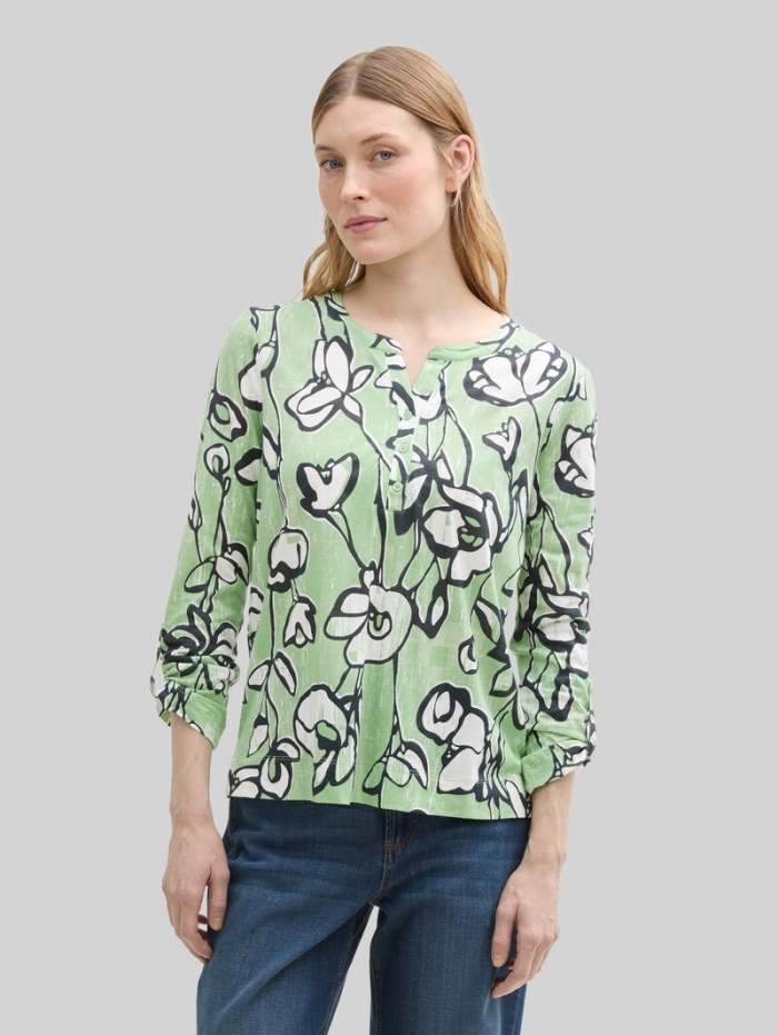 Tom Tailor Henley Langarmshirt mit Muster - Fresh Spring Floral Design Tom Tailor Henley Langarmshirt mit Muster - Fresh Spring Floral Design