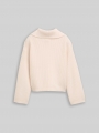 Tom Tailor Cropped Troyer Strickpullover - Soft Cream Beige