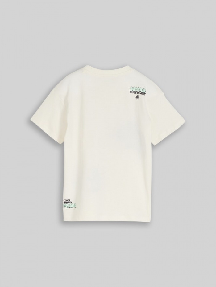 Tom Tailor Oversize T-Shirt mit Print - Wool White Tom Tailor Oversize T-Shirt mit Print - Wool White