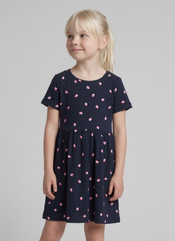 Tom Tailor Mini-Kleid mit Rippstruktur - Small Strawberry Print Tom Tailor Mini-Kleid mit Rippstruktur - Small Strawberry Print
