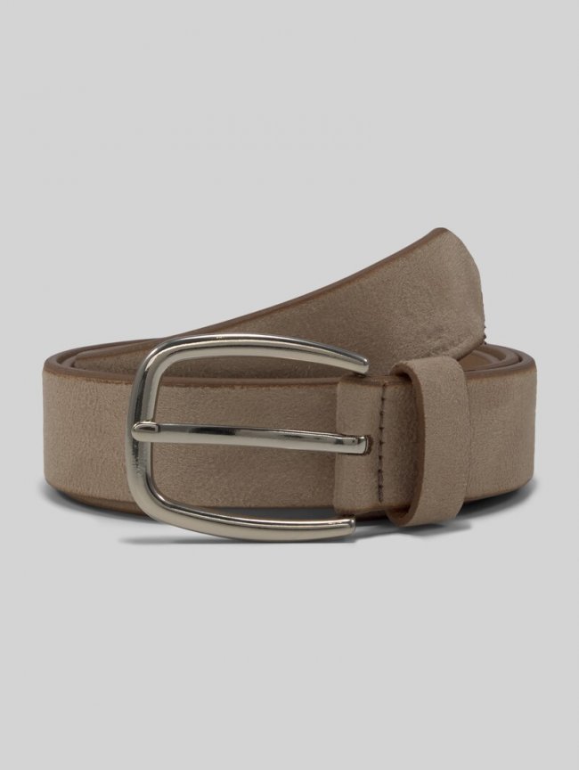Tom Tailor TTJESSICA Velourledergürtel mit abgerundeter Dornschließe - Taupe Uni Tom Tailor TTJESSICA Velourledergürtel mit abgerundeter Dornschließe - Taupe Uni