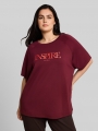Tom Tailor Plus Size - Scuba T-Shirt mit Schriftzug - Preppy Plum Tom Tailor Plus Size - Scuba T-Shirt mit Schriftzug - Preppy Plum