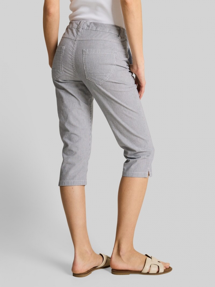 Tom Tailor Tapered Relaxed Capri Hose mit Kordelzug - Delicate Navy White Stripe Tom Tailor Tapered Relaxed Capri Hose mit Kordelzug - Delicate Navy White Stripe