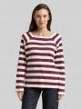 Tom Tailor Langarmshirt mit Streifenmuster - Bordeaux Offwhite Stripe