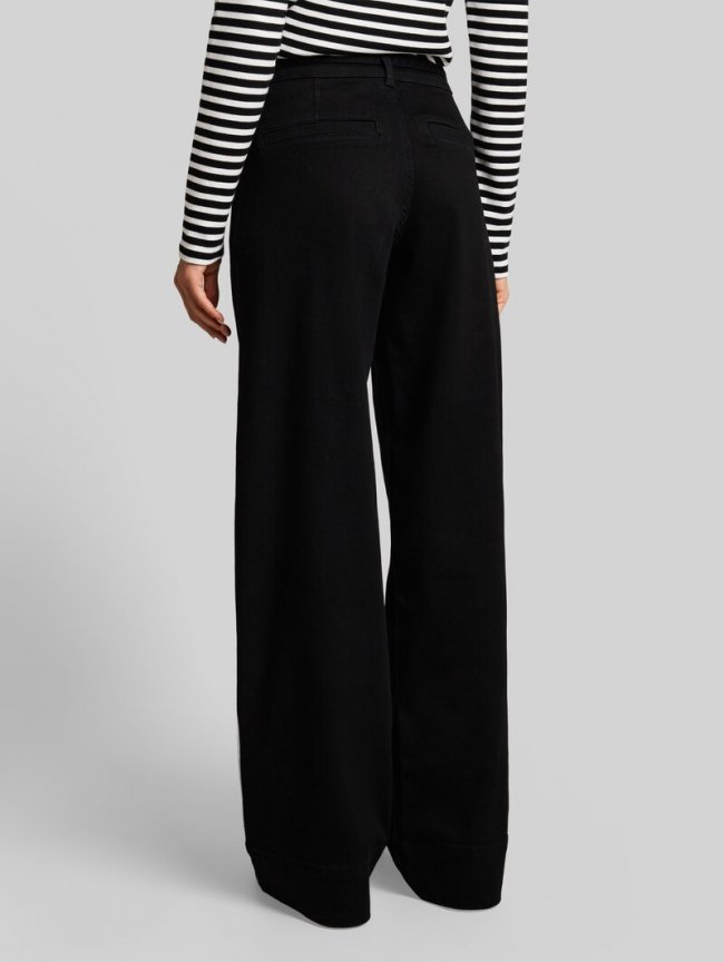 Tom Tailor TTLUNA WIDE Jeans mit Gürtel - Black Denim Tom Tailor TTLUNA WIDE Jeans mit Gürtel - Black Denim