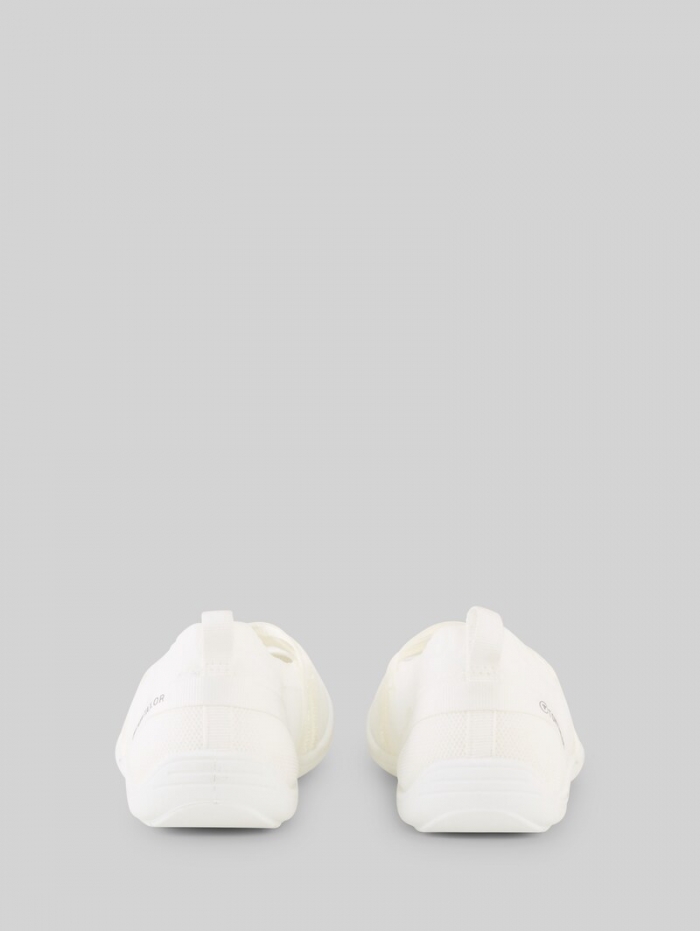 Tom Tailor Flache Slipper mit Riemen - White Tom Tailor Flache Slipper mit Riemen - White