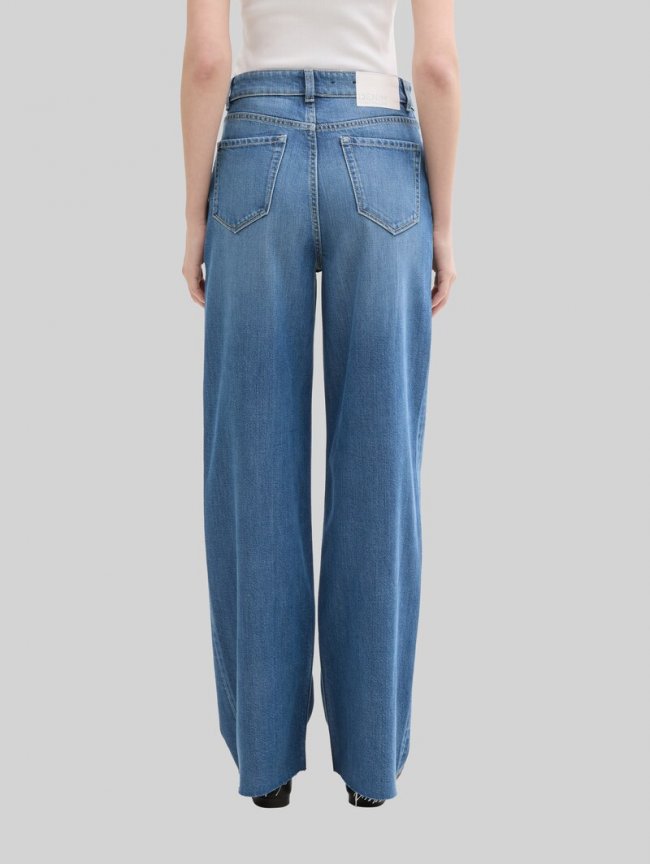 Tom Tailor TTLINOU WIDE Jeans - Clean Mid Stone Blue Denim Tom Tailor TTLINOU WIDE Jeans - Clean Mid Stone Blue Denim