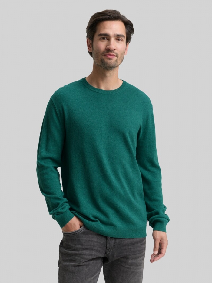 Tom Tailor Strickpullover mit Kaschmir-Anteil - Jasper Green Melange Tom Tailor Strickpullover mit Kaschmir-Anteil - Jasper Green Melange