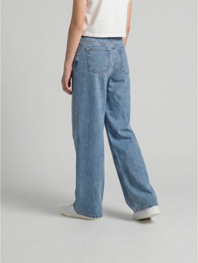 Tom Tailor Wide Leg Jeans - Mid Stone Bright Blue Denim Tom Tailor Wide Leg Jeans - Mid Stone Bright Blue Denim