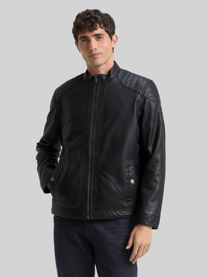 Tom Tailor Bikerjacke aus Kunstleder - Black Tom Tailor Bikerjacke aus Kunstleder - Black