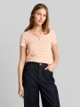 Tom Tailor Henley T-Shirt mit Streifenmuster - Apricot White Gradient Stripe Tom Tailor Henley T-Shirt mit Streifenmuster - Apricot White Gradient Stripe