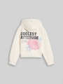 Tom Tailor Oversize Hoodie Sweatjacke mit Rückenprint - Gardenia White Tom Tailor Oversize Hoodie Sweatjacke mit Rückenprint - Gardenia White