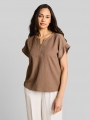 Tom Tailor Crinkle T-Shirt - Taupe Grey Tom Tailor Crinkle T-Shirt - Taupe Grey