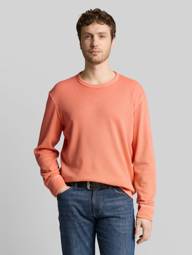Tom Tailor Langarmshirt mit Waffelstruktur - Wild Coral Tom Tailor Langarmshirt mit Waffelstruktur - Wild Coral