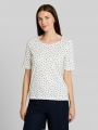 Tom Tailor T-Shirt mit Punktemuster - White Small Dot Design Tom Tailor T-Shirt mit Punktemuster - White Small Dot Design