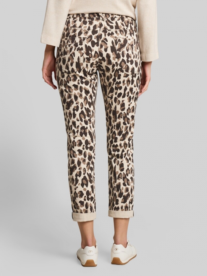 Tom Tailor Tapered Relaxed Hose - Brown Beige Leo Print Tom Tailor Tapered Relaxed Hose - Brown Beige Leo Print
