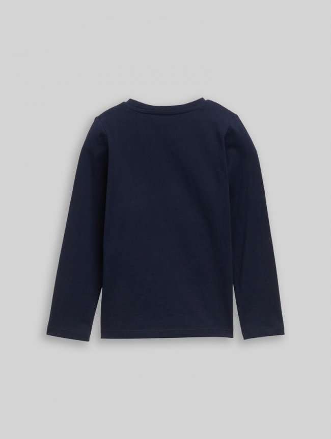 Tom Tailor Langarmshirt mit Wendepailletten - Sky Captain Blue Tom Tailor Langarmshirt mit Wendepailletten - Sky Captain Blue
